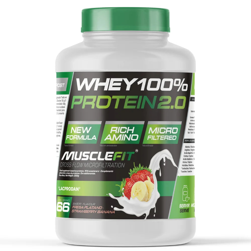 Whey 100% Protein 2000g - MuscleFit │ MUSCLECULT
La proteína concentrada definitiva para construir músculos y alcanzar tus metas. ¡Potencia tu fuerza con cada dosis!