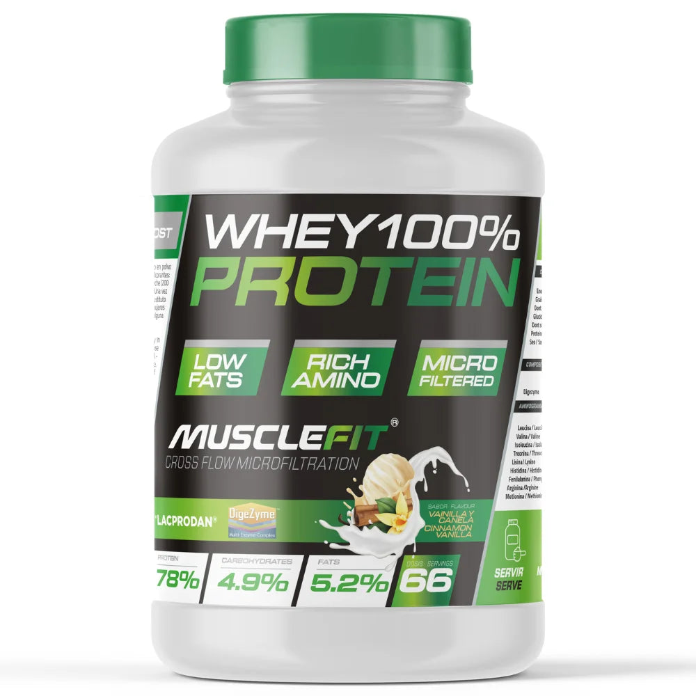 Whey 100% Protein 2000g - MuscleFit │ MUSCLECULT
La proteína concentrada definitiva para construir músculos y alcanzar tus metas. ¡Potencia tu fuerza con cada dosis!